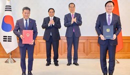 Thủ tướng Việt Nam và Hàn Quốc chứng kiến lễ trao đổi thỏa thuận hợp tác giữa ĐHQGHN và ĐHQG Seoul